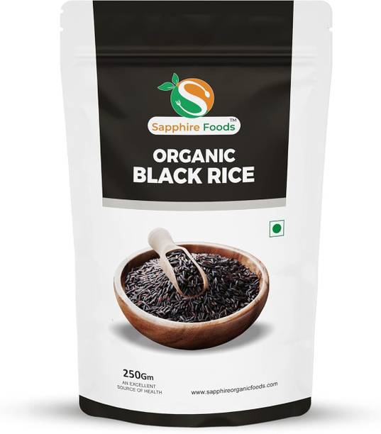 Sapphire Foods Organic Black Rice : All Natural Aromatic Forbidden  Karuppu Kavuni Black Black Rice (Long Grain, Unpolished)