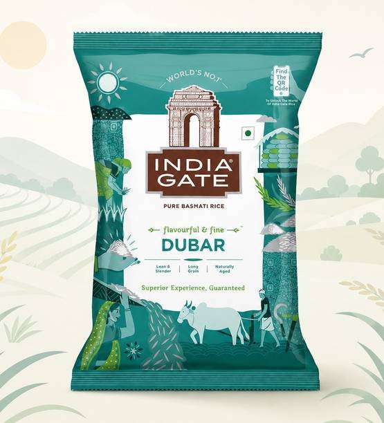 INDIA GATE DUBAR Basmati Rice |Long Grains |Fluffy & Non-Sticky| 1 kg Basmati Rice (Long Grain, Raw)