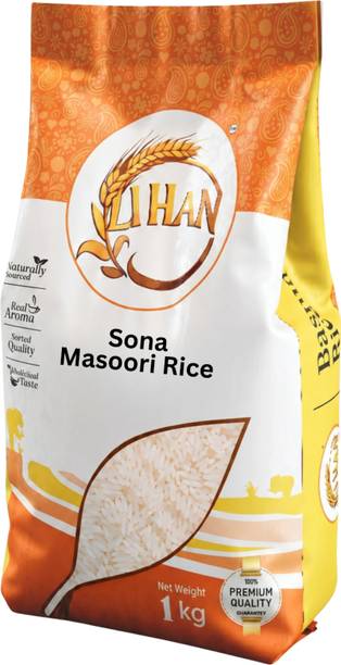 lihan Sona Masoori Rice 1kg | Premium Quality Sona Masoori Rice (Medium Grain, Raw)