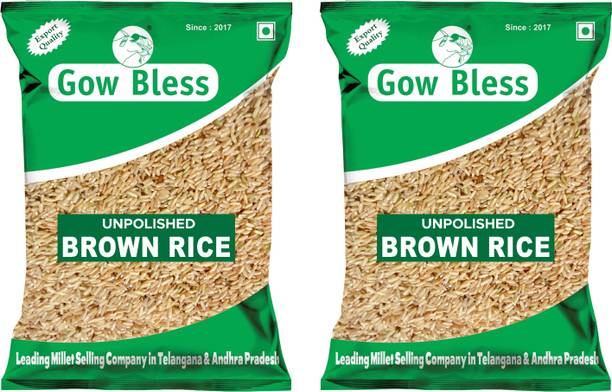 Gow Bless Brown Rice – 2kg | High Fiber Whole Grain Rice | Healthy Diet Brown Rice (Medium Grain, Unpolished)