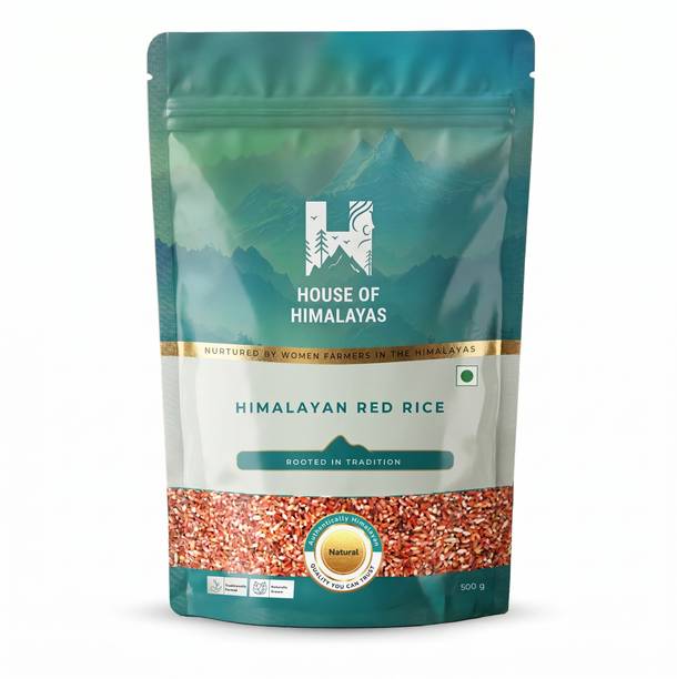 House Of Himalayas Uttarakhand Natural Red Rice, Gluten-Free, High Iron & Fibre, Heirloom Brown Raw Rice (Small Grain, Unpolished)