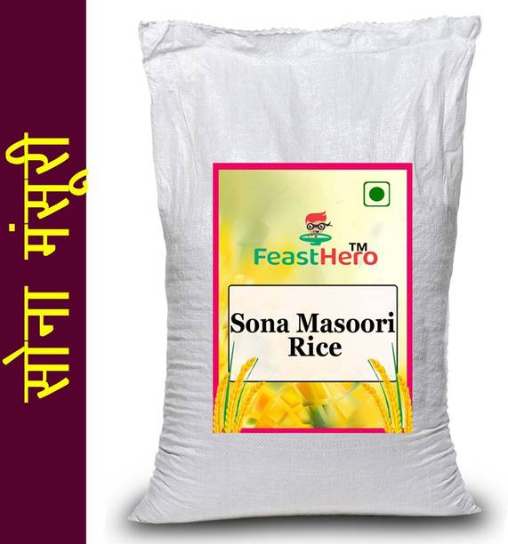 Feasthero Aged Rice |Sona Masuri |Sona Masoori |Aromatic Rice|Small Rice |10kg Sona Masoori Rice (Medium Grain, Steam)
