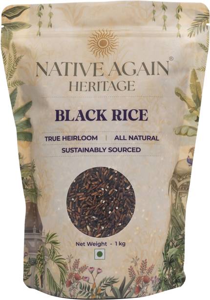 native again heritage Black Rice 1kg Black Black Rice (Full Grain, Raw)