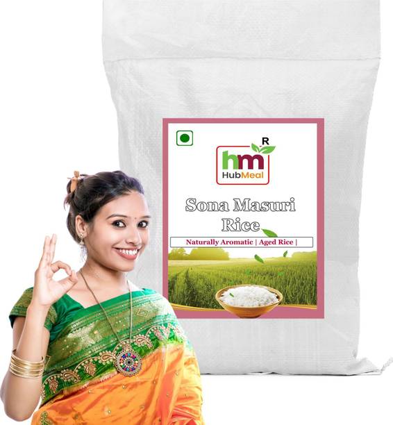 Hubmeal 5Kg |SONA MASURI RICE Lightweight, aromatic rice perfect for daily meals | Sona Masoori Rice (Medium Grain, Raw)