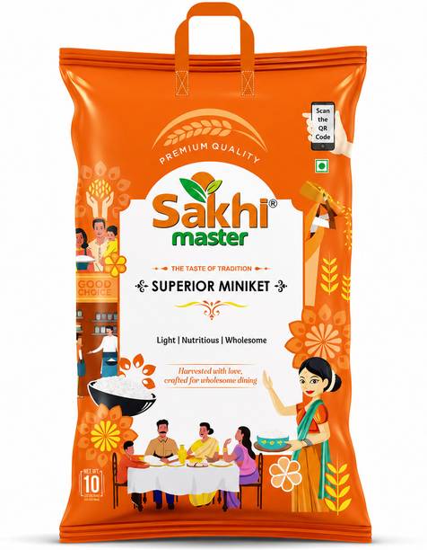 Sakhi Master Superior Miniket Rice: Naturally Aged, Slender & Nutritious Grains | 10kg Minikit Rice (Medium Grain, Parboiled)