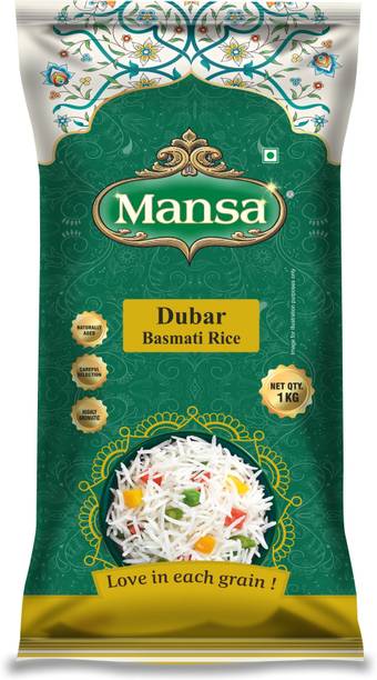 Mansa Dubar Basmati Rice 1 Kg | Naturally Aged, Highly Aromatic Long Grain Rice Basmati Rice (Medium Grain, Steam)