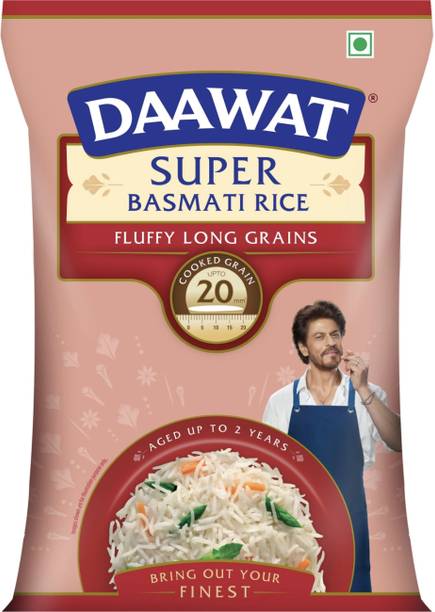 Daawat Super Basmati Rice 3Kg| Fluffy Long Grains| Cooked upto 20mm* Basmati Rice (Long Grain, Raw)