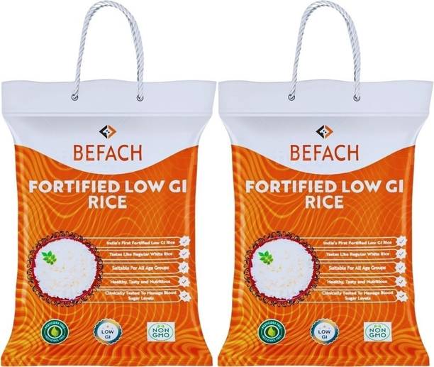 Befach Fortified Low GI White Rice, Sugar Free & Weight Loss Everyday Rice (Medium Grain, Polished)