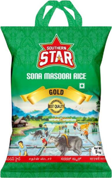 Southern Star Organic Sona Masoori BPT Rice | South India Export Quality Sona Masoori Rice (Medium Grain, Raw)
