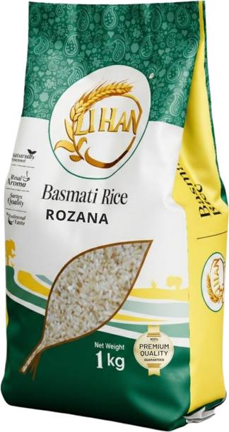 lihan Rozana Basmati Rice 1kg Everyday Basmati with rich aroma, short grain Basmati Rice (Small Grain, Steam)