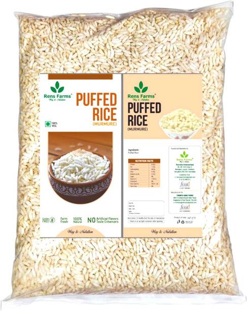 Rens Farms Premium Puffed Rice Muri Murmura-Puffed Rice Salted Moori Puffed Rice (Full Grain, Parboiled)
