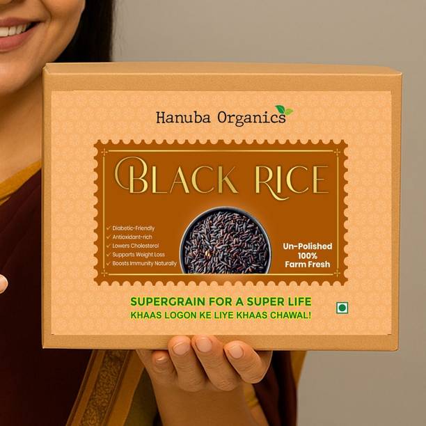 hanuba Black Rice 1kg Black Black Rice (Full Grain, Unpolished)