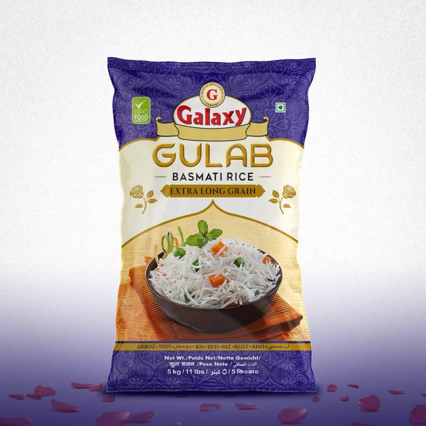 GALAXY Extra Long Grain Basmati Rice - 5 Kg Basmati Rice (Long Grain, Polished)