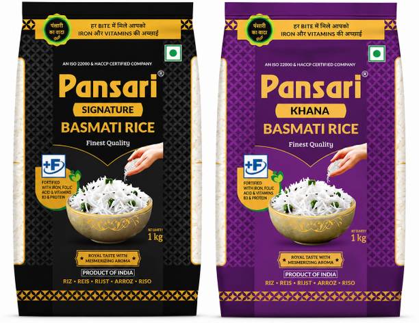 Pansari Basmati Rice Natural - Perfectly Aged Best for Pulav 2 kg long grain rice Basmati Rice (Long Grain, Raw)