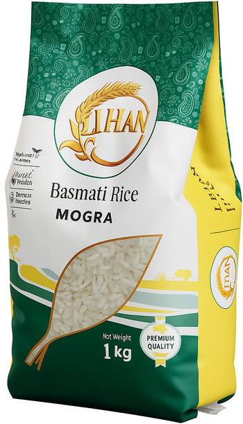 lihan Mogra Basmati Rice 1kg – Everyday Aromatic Basmati | Lightly Broken Grains Basmati Rice (Small Grain, Steam)