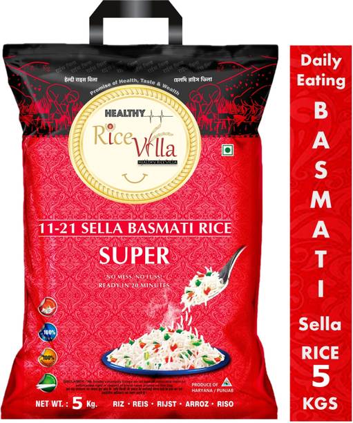 Healthy Rice Villa 11-21 Steam Basmati Rice Super 5Kg Basmati Rice (Long Grain, Parboiled)