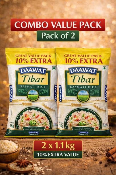 Daawat Tibar Basmati Rice 2Kg Basmati Rice (Full Grain, Raw)