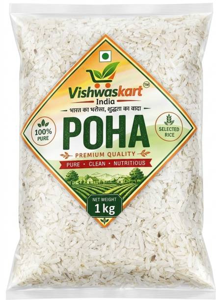 Vishwaskart DESI POHA 1KG Poha (Medium Grain, Raw)
