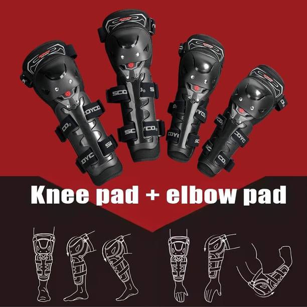 SCOYCO K11 Adjustable Knee and Shin Guards Protection Guard Knee Guard Free Black