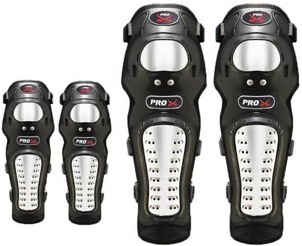 ASRYD 4Pcs/Set Motorcycle Kneepad Stainless Steel Moto Elbow Knee Pads Protective Rider Knee Slider