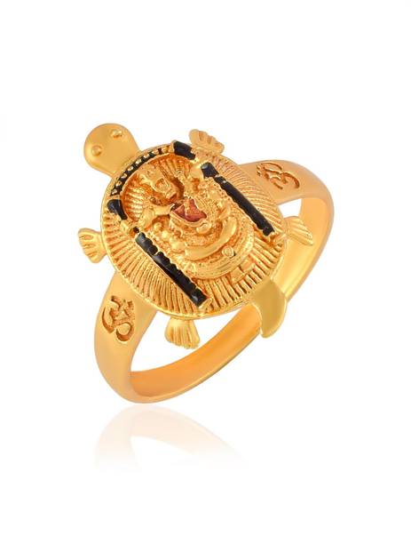 Gold Plated Tortoise with Tirupati Balaji Fashion Ring For Men and Women Brass Gold Plated Ring