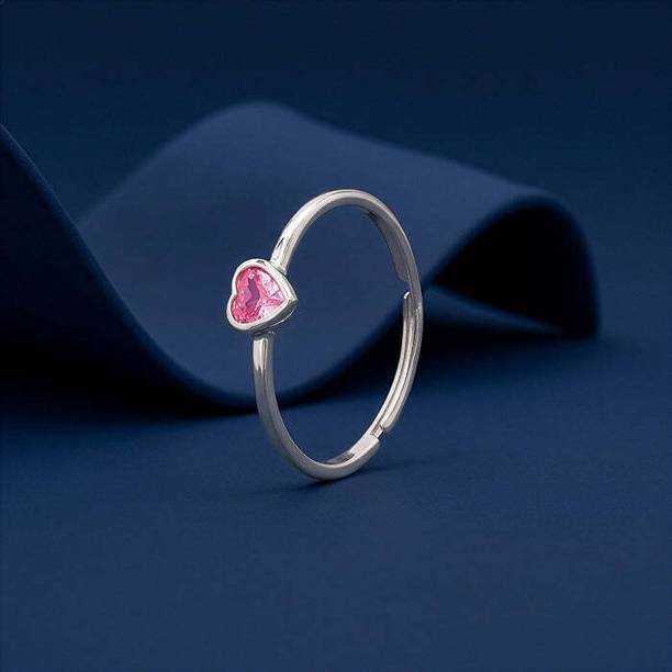 Silver Rosetta Heart Ring Sterling Silver Cubic Zirconia Rhodium Plated Ring