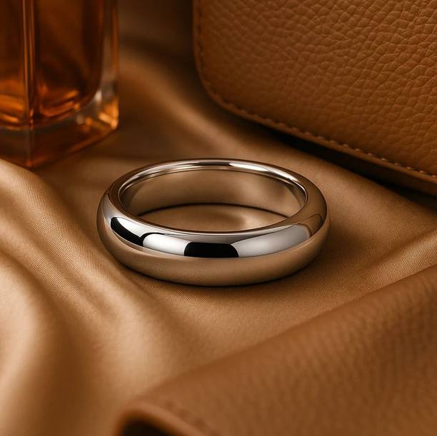 Pahel The silver that shines Half Round Plain Band Lightweight, Smooth Domed Ring Silver Ring