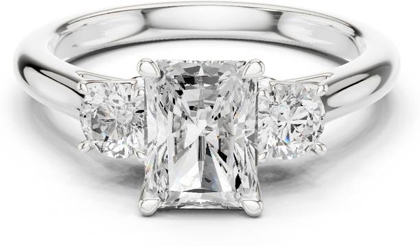 KINANDGIN Cushion 925 Silver Ring | Anniversary Gift for Wife Sterling Silver Cubic Zirconia Ring