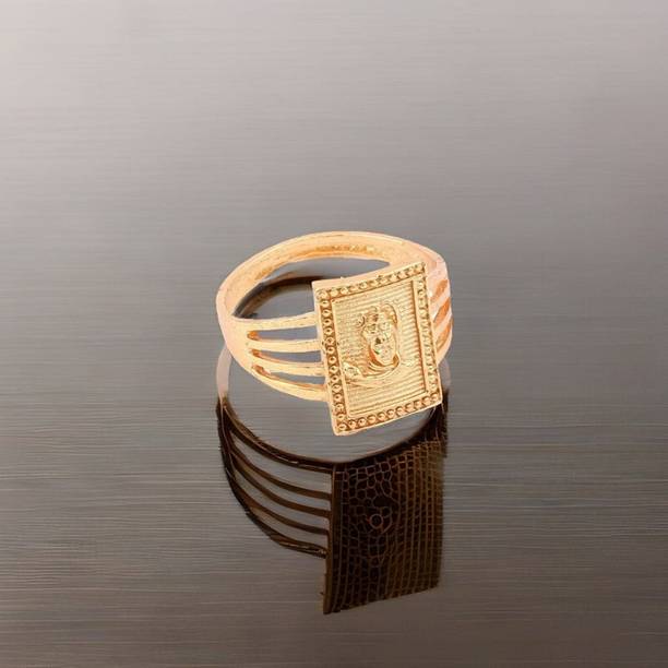 Gold plated Lord Shiva Mahadev ring for men and boys Alloy Gold Plated Ring