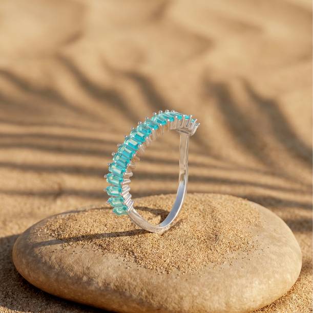 Silver Thaleia Ring Sterling Silver Turquoise Rhodium Plated Ring