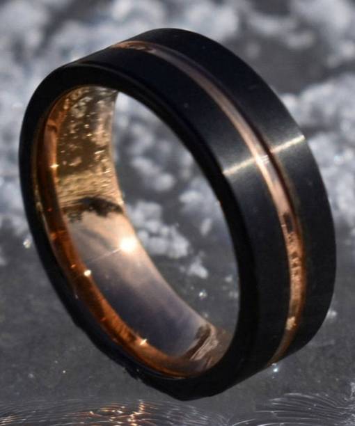 house of common Vedansh Enterprises Stylish Rose Gold Plated Band Shape Ring Brass, Copper Gold, Copper Plated Ring