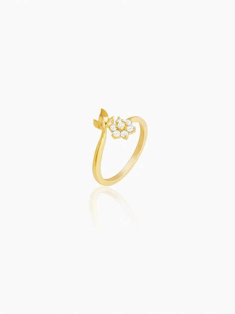 925 Silver Golden Flower Girl Ring|Lifetime Plating|6 Month Warranty Sterling Silver Zircon Gold Plated Ring
