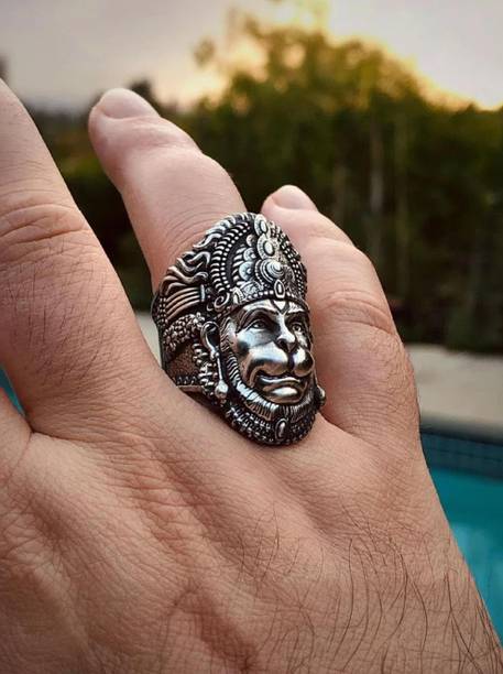 Lord Hanuman ring for men and women Stainless Steel Platinum Plated Ring