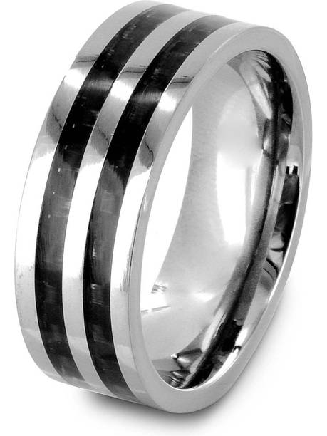 ROOTWAVE Partywear Silver 2 Linning Ring Finger Ring,Thumb Ring for Men,Boys Metal, Stainless Steel Silver Plated Ring