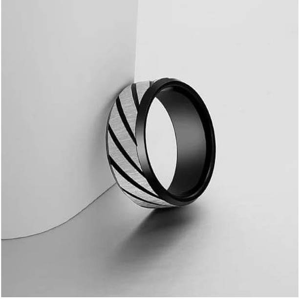 vien Men Women's Elegant Two Tone Twill Pattern Wedding Band Ring Stainless Steel Titanium Plated Ring