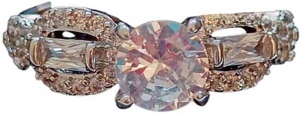 teghoria Stainless Steel Silver Plated Ring