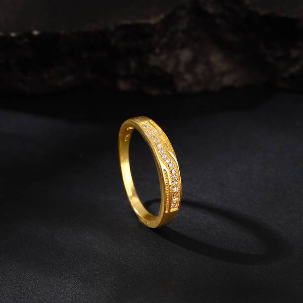 925 Silver Golden Prominence Ring For Him Sterling Silver Zircon Gold Plated Ring