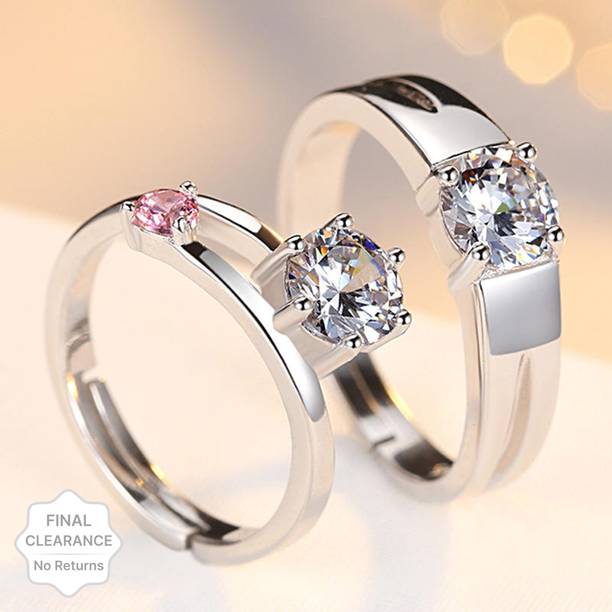 Heeer collection Valentine Gift Couple Ring for lovers Gift for Girlfriend Boyfriend/Husband Wife Alloy Ring Set