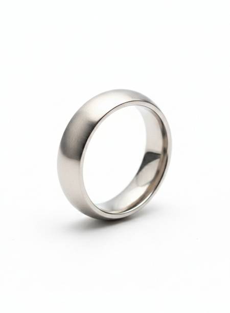 AL Minza Classic Silver Plain Band Ring for Men | Minimal Stainless Steel Finger Ring Stainless Steel Silver Plated Ring