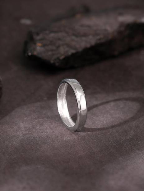 925 Silver Resilient Ring For Him Sterling Silver Zircon Rhodium Plated Ring
