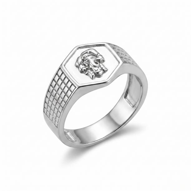 Silver Plated Lord Ganesha Signet Ring for Men Metal Silver Plated Ring