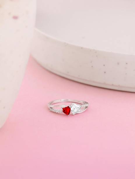 Sterling Silver U & Me Ring for Womens and Girls Sterling Silver Rhodium Plated Ring