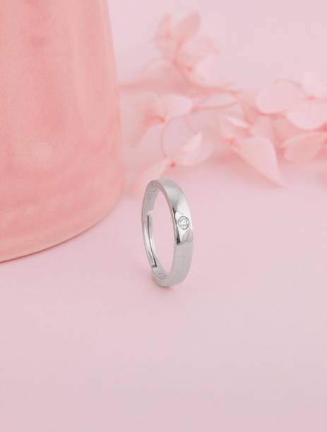 925 Silver Zircon True Love Ring for Womens Sterling Silver Zircon Rhodium Plated Ring
