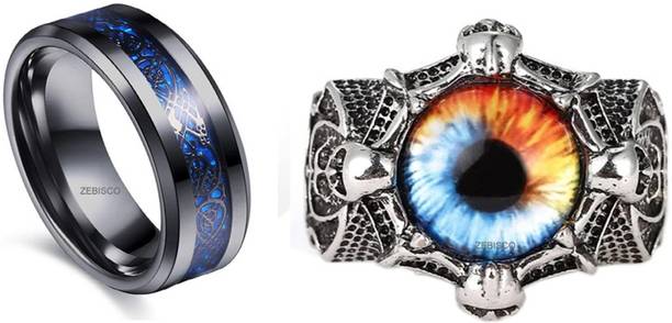 tungsten ring Dragon Eye Ring for Men and Women Adjustable Ring Multicolor Stone, Stainless Steel Ring