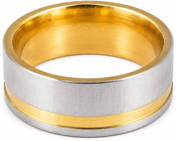 Dzayra Men’s Elegant Two Tone Statement Ring Stainless Steel Ring