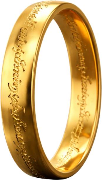 ORION SCRIPT - Golden- Pure Stainless Steel Men’s Ring for Men & Boys Stainless Steel Ring