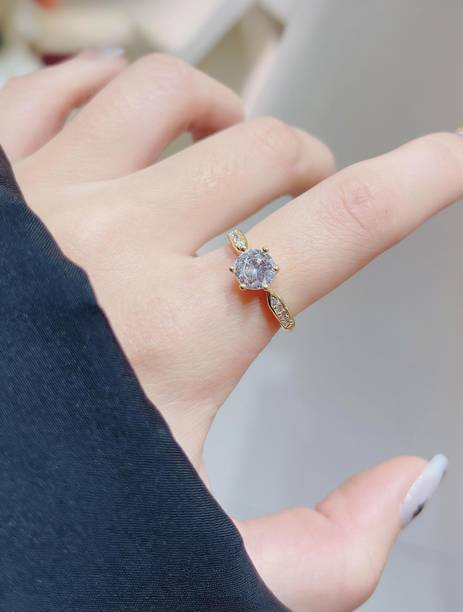 Gold-Tone Engagement Ring for Women & Girls Copper Ring