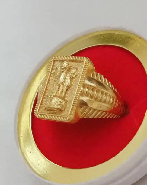 Poonam Fashion Elegant Satyameva jayate Gold Plated Ring For Men And Boys Alloy Gold Plated Ring