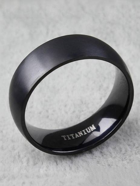 YELLOW CHIMES Stainless Steel Rhodium Plated Ring