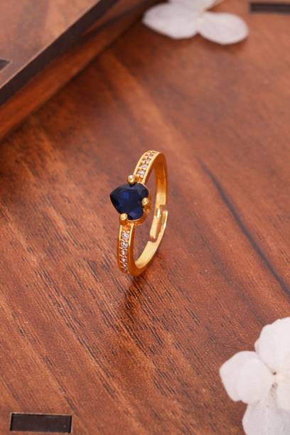 ANOUK 1 Adjustable Gold Plated Ring. Brass Diamond Gold Plated Ring